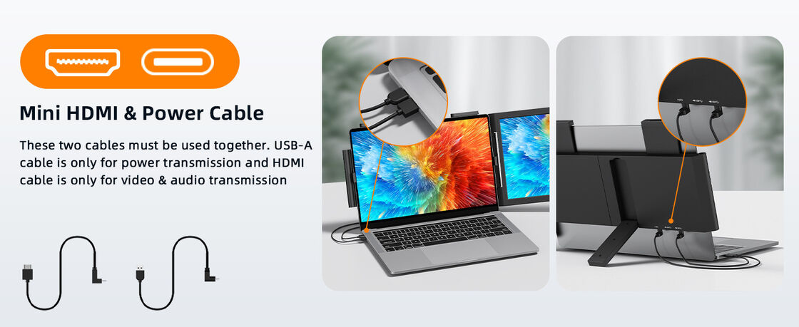 Laptop Extended Screen 14 Inch Portable External Display for Laptop Home Office Design Editing Work