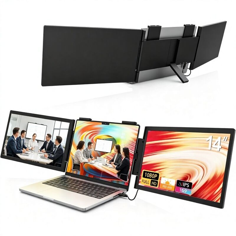 Source Factory High Cost Performance 14Inch Folding Dual Monitor Laptop Expansion Multi Display