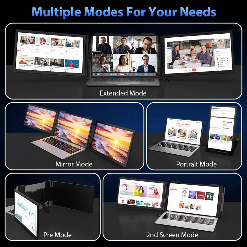 Customizable High Cost Performance 14Inch Folding Dual Screen LED Backlit Factory Direct Wholesale