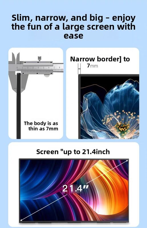 Wholesale Hot Sale 21.4Inch High Refresh 100Hz 6ms Portable Display IPS Screen Type-C Speaker for Desktop Console