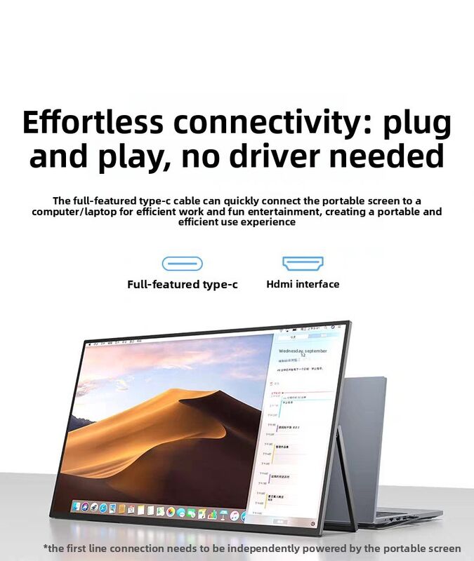 Wholesale 21.4 Inch IPS Panel 100Hz 6ms Portable Screen with Speaker Type-C for Laptop Business Extension