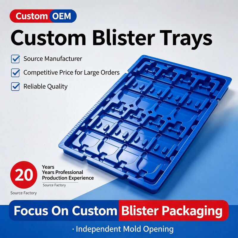 Custom Made ABS Anti-Static Blister Tray (Black) for Electronic & Hardware Component Packaging with Environmental Protection