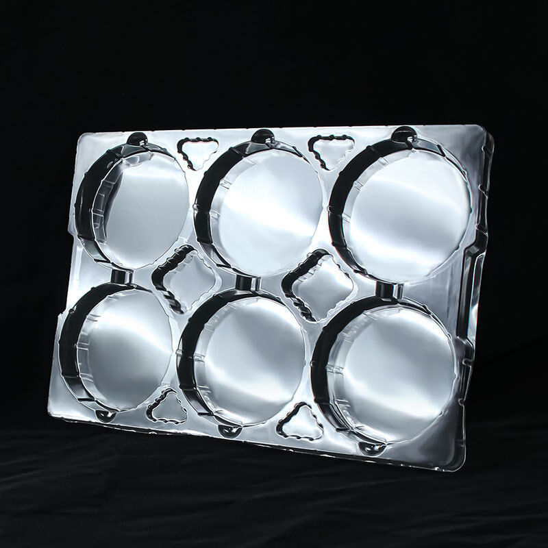 6-cell Rectangular Transparent PET Anti-static Tray Automotive Parts Blister Packaging