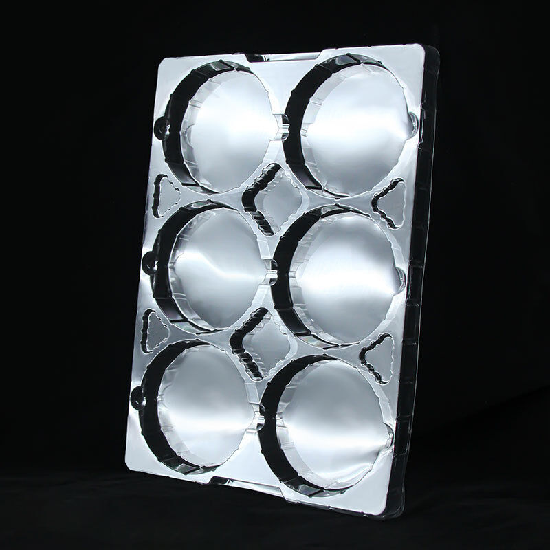 6-cell Rectangular Transparent PET Anti-static Tray Automotive Parts Blister Packaging