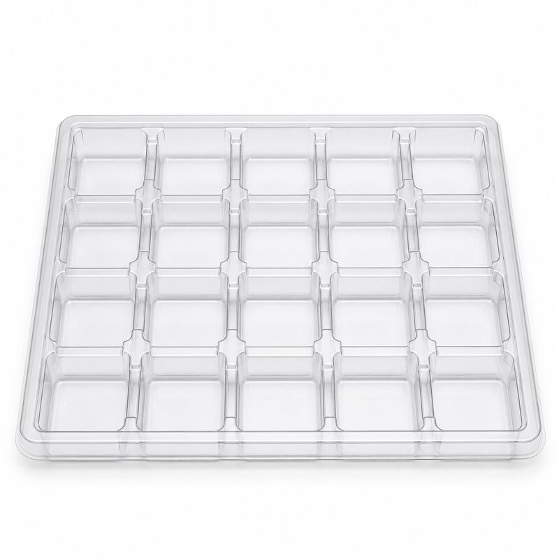 Clear PET Blister Tray Square Cell Bridge Divider Vacuum Formed Packaging Tray for Cutlery Hardware Tools Custom