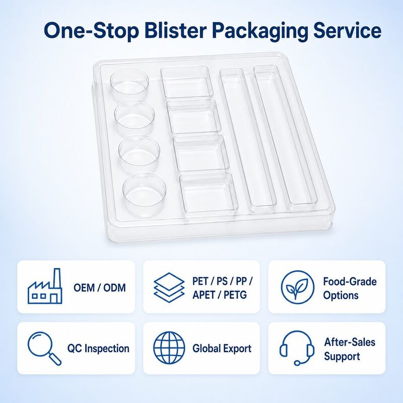 Customized PET Blister Tray  Eco Friendly Clear Plastic Inner Liner Custom Packaging Insert for Electronics  Hardware