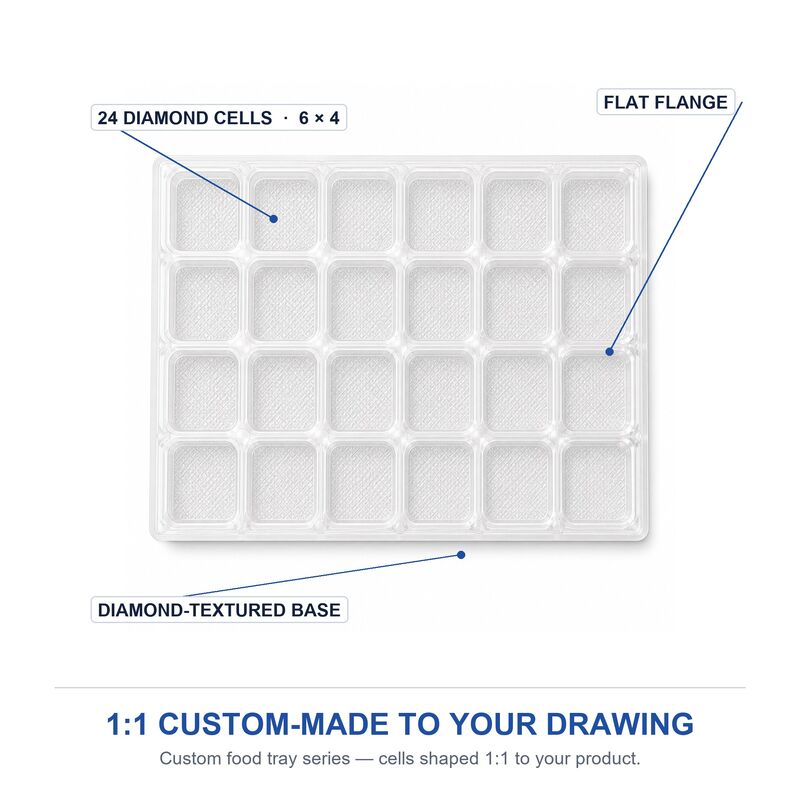 Transparent Blister Packaging Box for Chocolate Pastry With Plastic Inner Tray Food Container Custom Pet Container for Food