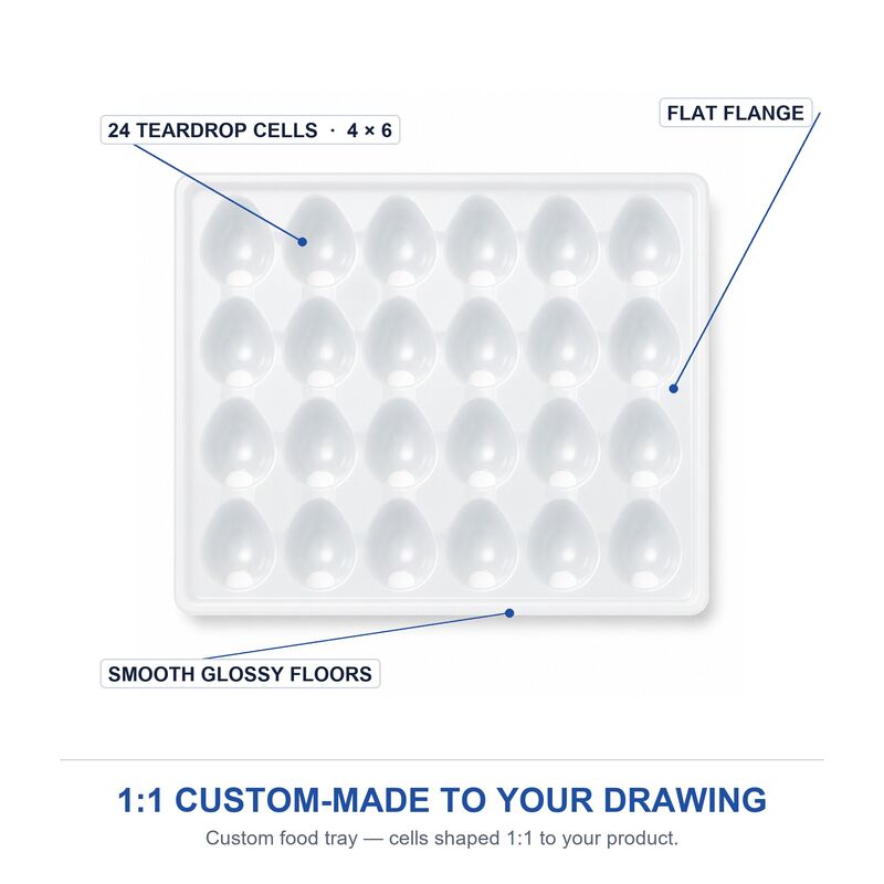 Transparent Blister Packaging Box for Chocolate With Plastic Inner Tray Food Container Custom Pet Container for Food