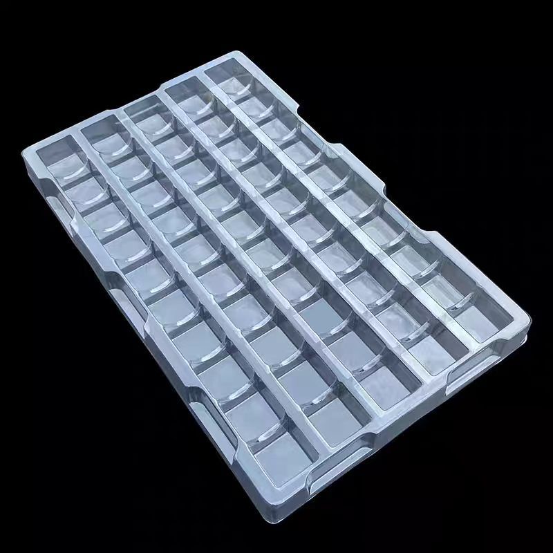 Transparent Anti-Static PVC Blister Tray Turnover Disposable Custom Powder Blush Consumer Packaging Box Guangdong Custom