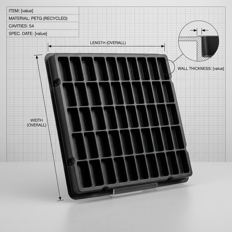 Anti Static PET Blister Tray for IC Chip Semiconductor Packaging Custom Thermoformed ESD Tray