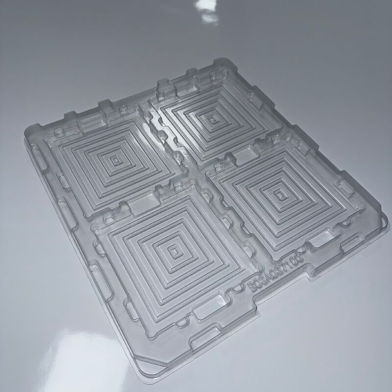 Custom PET Turnover Tote Blister Insert for Microchip IC Packaging Vacuum Formed ESD Safe Tray Precision Pockets