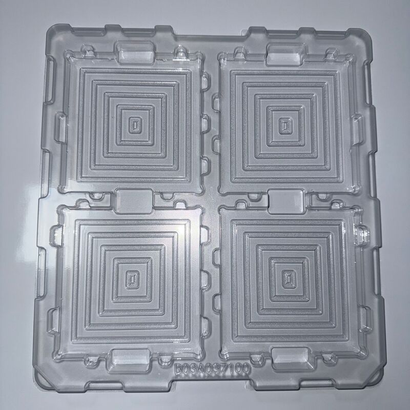 Custom PET Turnover Tote Blister Insert for Microchip IC Packaging Vacuum Formed ESD Safe Tray Precision Pockets