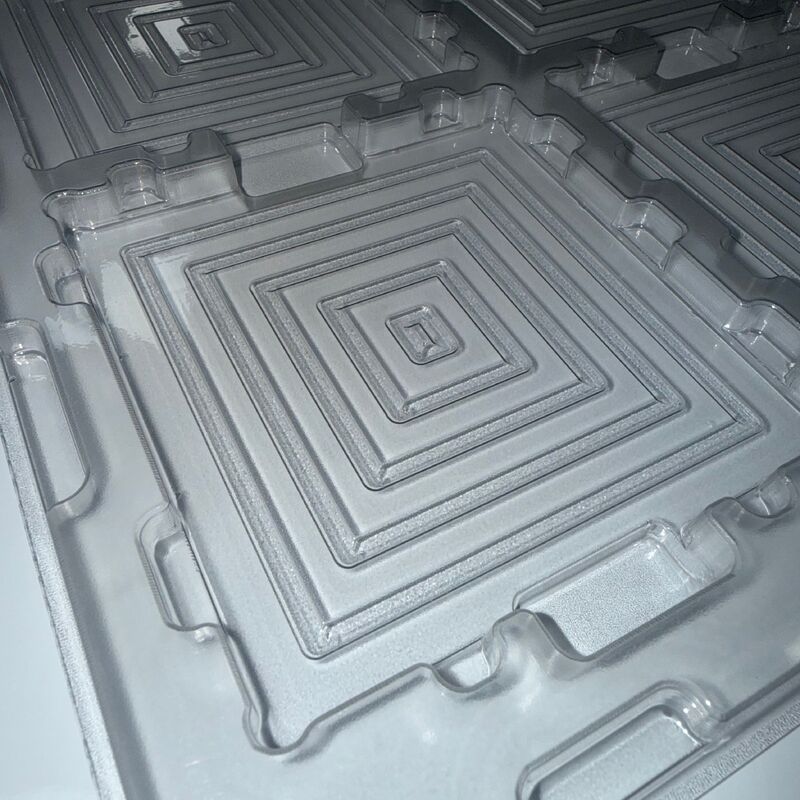 Custom PET Turnover Tote Blister Insert for Microchip IC Packaging Vacuum Formed ESD Safe Tray Precision Pockets
