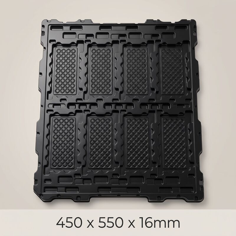 Custom Molded PET Turnover Tray For Sensor Components Packaging ESD Anti Static Blister Tray