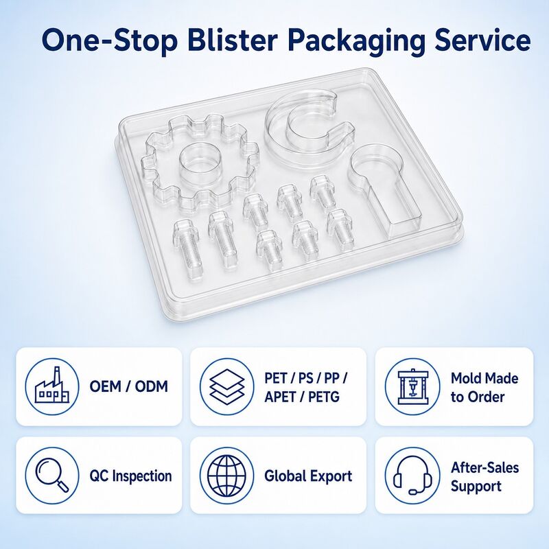Transparent Recyclable PET Sheet Formed Tray for Hardware Goods Crystal Clear Display Packaging Vacuum Blister Box