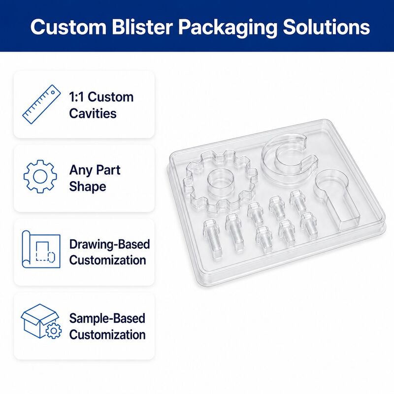 Transparent Recyclable PET Sheet Formed Tray for Hardware Goods Crystal Clear Display Packaging Vacuum Blister Box