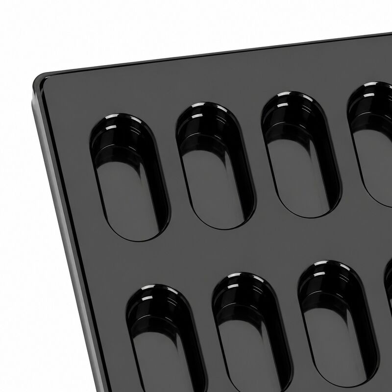 Black PET Blister Base Tray With PS Insert For Hardware Electronic Chip Packaging Custom Thermoformed Inne rboite plastique