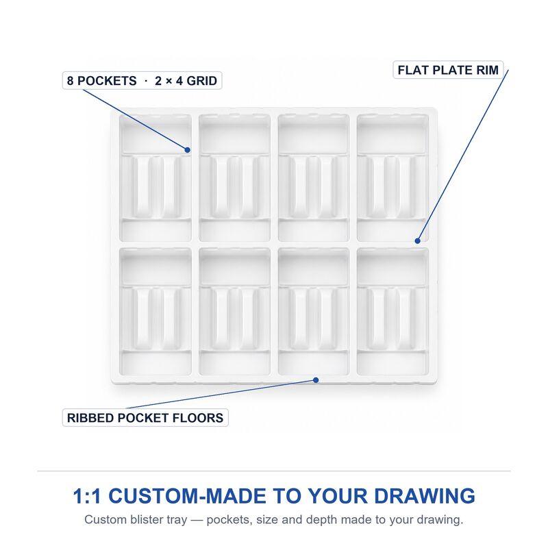 Custom Blister Inner Tray PET  Clear Clamshell Packaging Plastic Storage Box Low MOQ Supplier Packaging Boxes Plastic