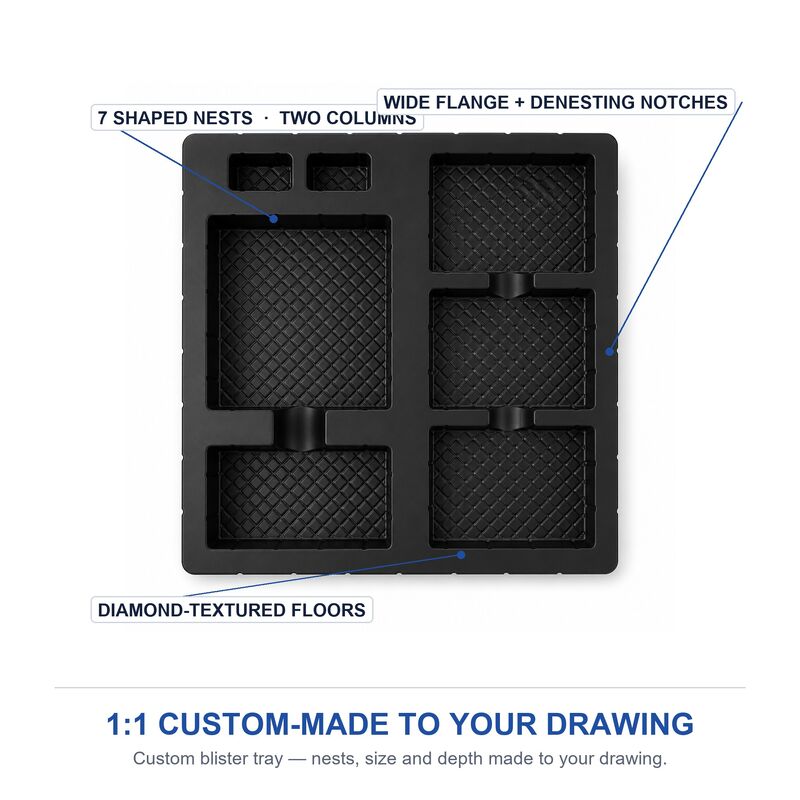 Custom Blister Packaging Plastic Box With PET Liner for Hardware Transparent Tray Custom Plastic Packaging Box
