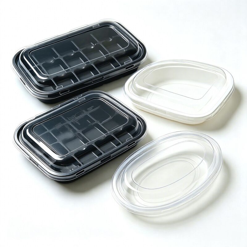 Food Grade PET Multi Compartment Blister Box With Lid Custom Size Thickness Food Divider Plastic Packaging Container
