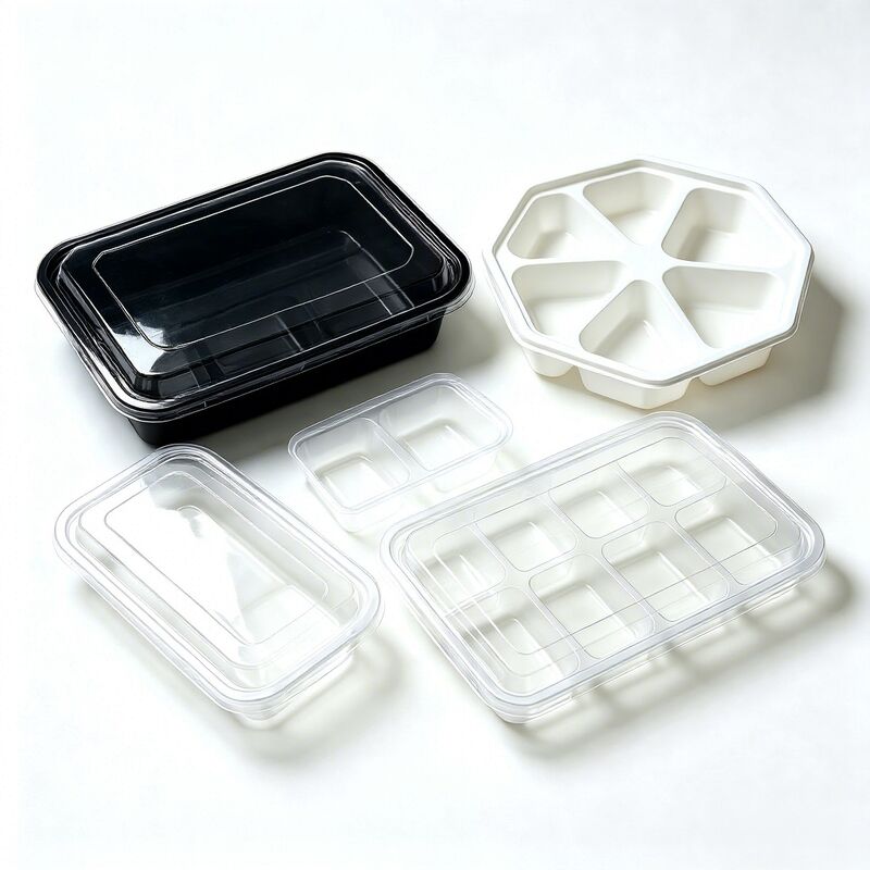 PET Food Grade Blister Packaging Box Multi Grid Compartment Plastic Container Custom for Pastry Fruit Storage