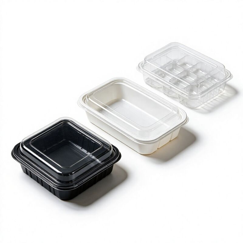 Shelf Merchandising Clear PET Food Blister Box Multi Divider Tray for Dessert Cut Fruit Protective Packaging
