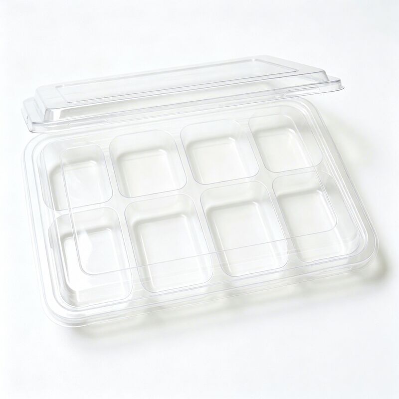 Clear Food Grade Compartment Blister Box Custom Multi Cavity for Bakery Dessert Fruit Vegetable Packing Box