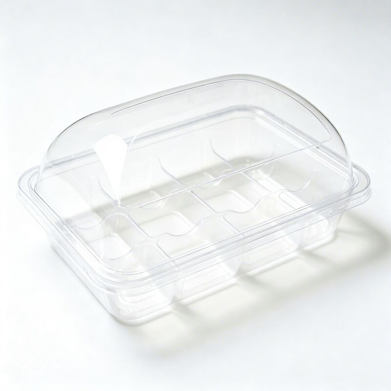 Customizable Clear Food Blister Box Multi Compartment With Lid for Snack Nut Pastry Outer Packaging Container