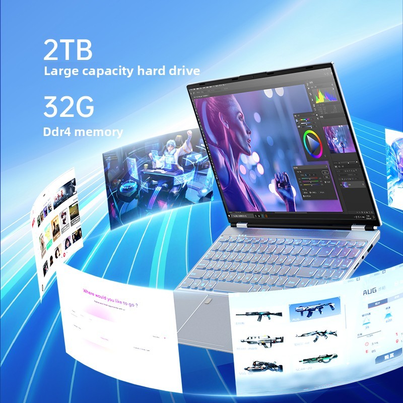 High Performance 2026 New Model Aether Laptop 16 IPS  Display Intel Celeron N95 Quad Core Processor SSD Storage