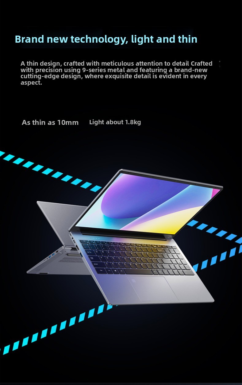 New Intel Quad Ultra7 Integrated Graphics English IPS SSD Camera Office Slim Student Laptop 15.6 Inch High Performance Gaming