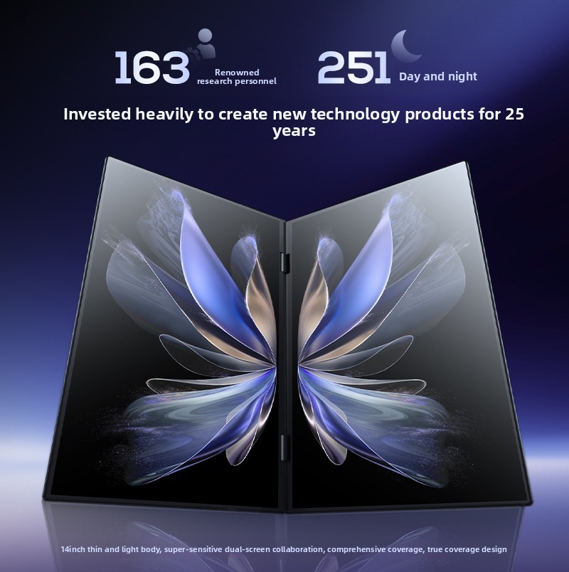 Aether 2025 Dual 14inch Screen Laptop for Stock Trading Data Comparison 360 Flip Design HighEfficiency Turbo Cooling 1TB SSD