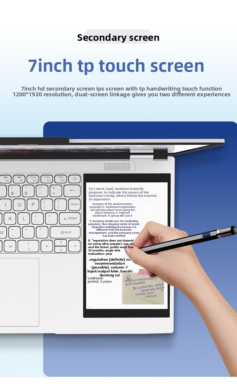 Intel Celeron Quad Core Laptop 15.6-inch IPS Dual Screen Notebook  DDR4 RAM SSD Storage  English Keyboard Magnetic Camera