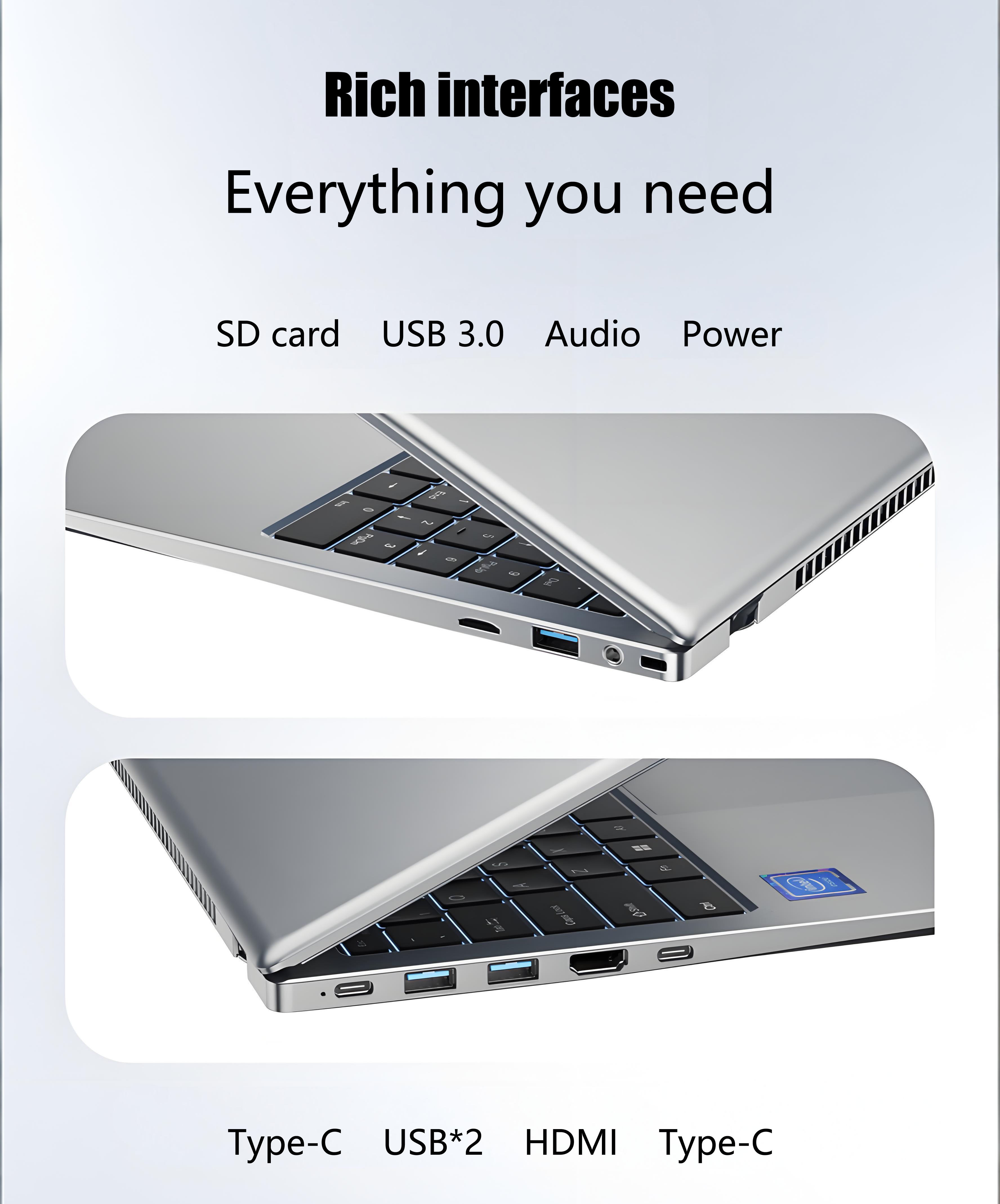 New Promotional 15.6inch Slim Portable Laptop Factory Direct English Keyboard Camera Business Home Student MultiScene Use SSD