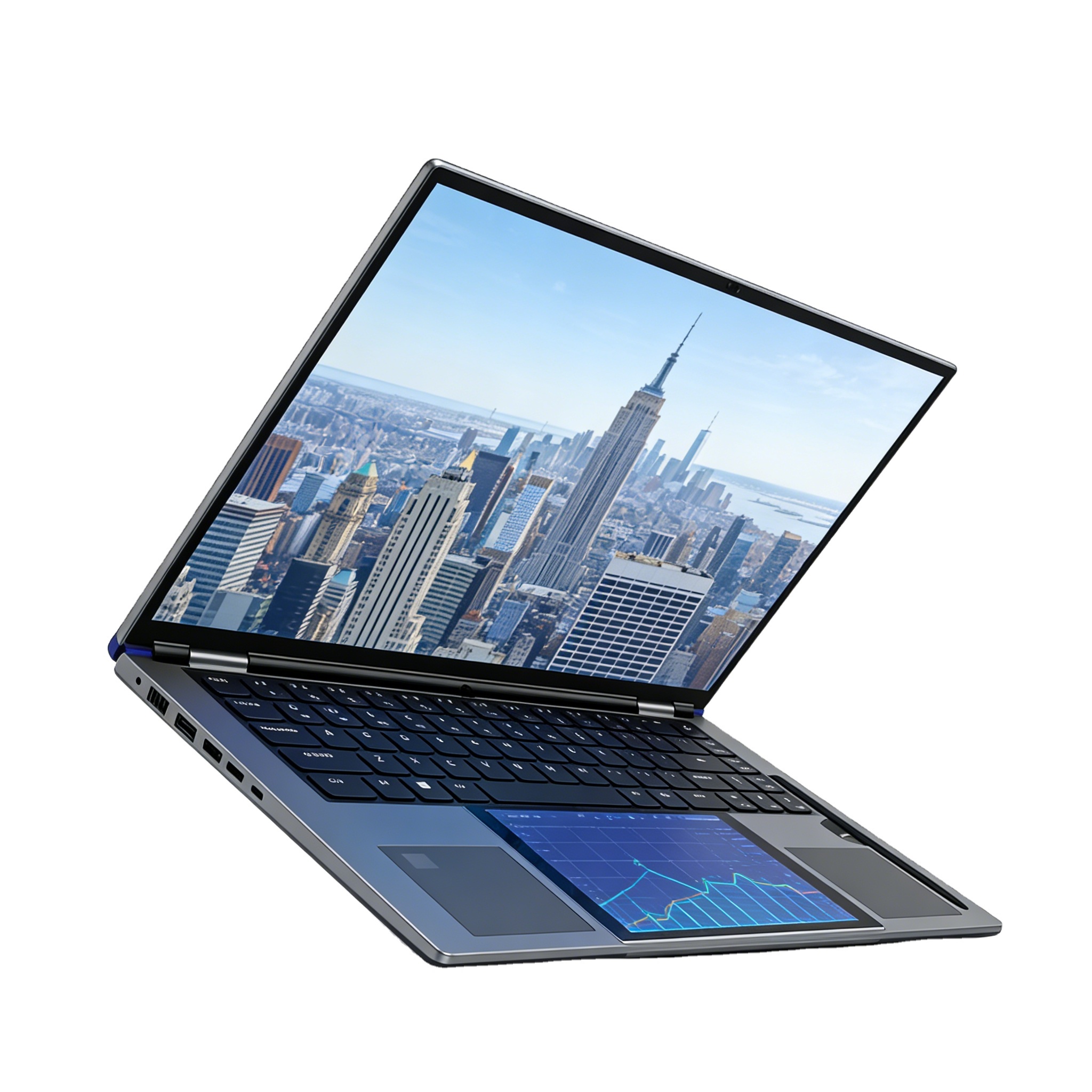 Factory Promotion Brand New 15.6Inch 7Inch Dual Screen Business Laptop Facial Recognition Support 180 Degree Flip Dual Band WiFi