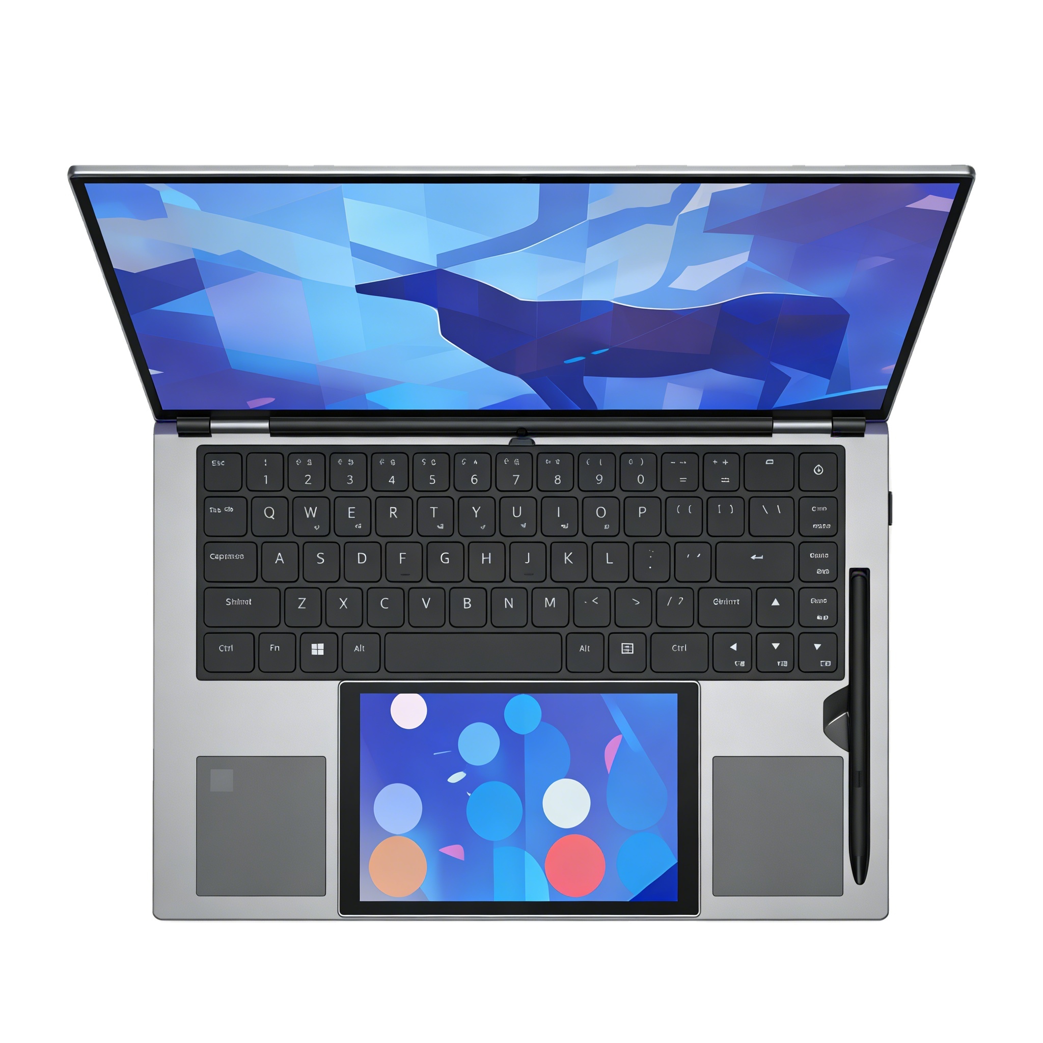 New 15.6 Inch 7 Inch Dual Screen Business Laptop Intel N150 Facial Recognition Support 180 Degree Flip Dual Band WiFi Camera US