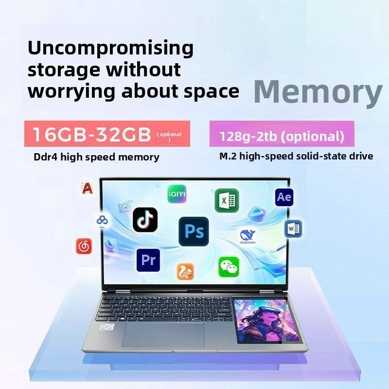 Aether 2026 Customizable 15.6Inch 7Inch Touch Screen Student Laptop Intel Celeron QuadCore SSD DDR4 Win 10 11 English IPS Camera