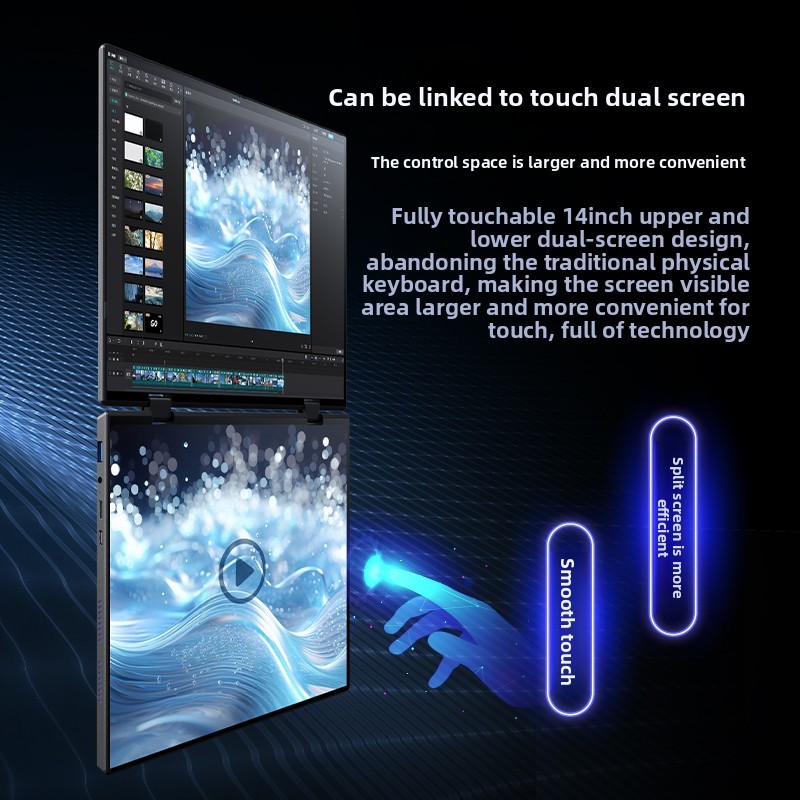 2026 Upgraded  Dual Screen Laptop Touch for Stock Trading Data Comparison 360 Flip Design High Efficiency Turbo Cooling