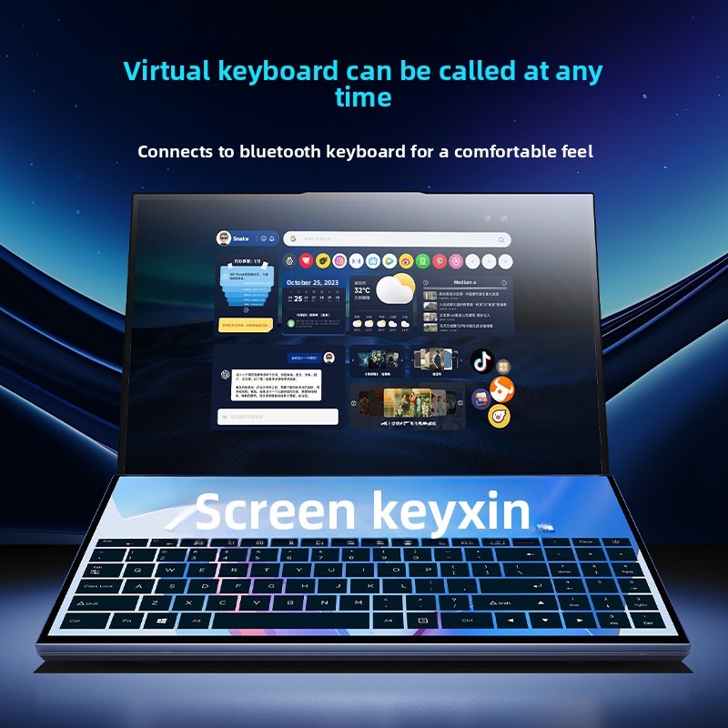 Aether 16Inch Dual 16Inch Screen 120 Flip Touch Notebook Computer Intel Core I7 1260P 12 Core 16 Threads  MX550 Dedicated GPU