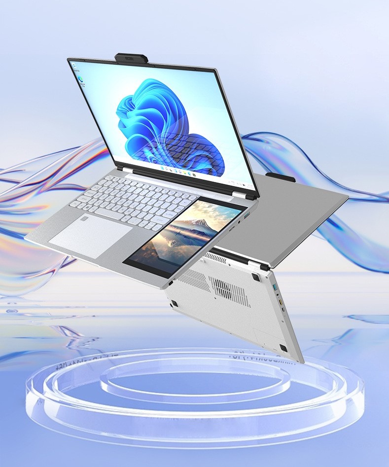 15.6  7 Inch Double Monitor Laptop Brand New 7 Inch Touchscreen IPS Quad Core Intel N95 16GB DDR4 English Windows 10 SSD