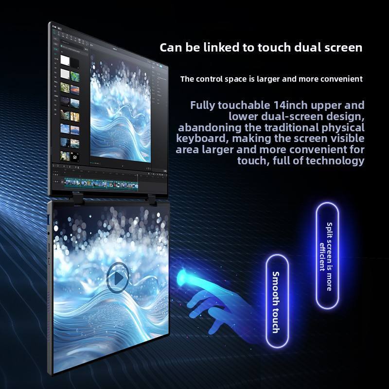 New 14 Inch Dual Screen 360 Degree Laptop Intel N95 Quad Core Windows 11 IPS Turbo Cooling for Business Professionals