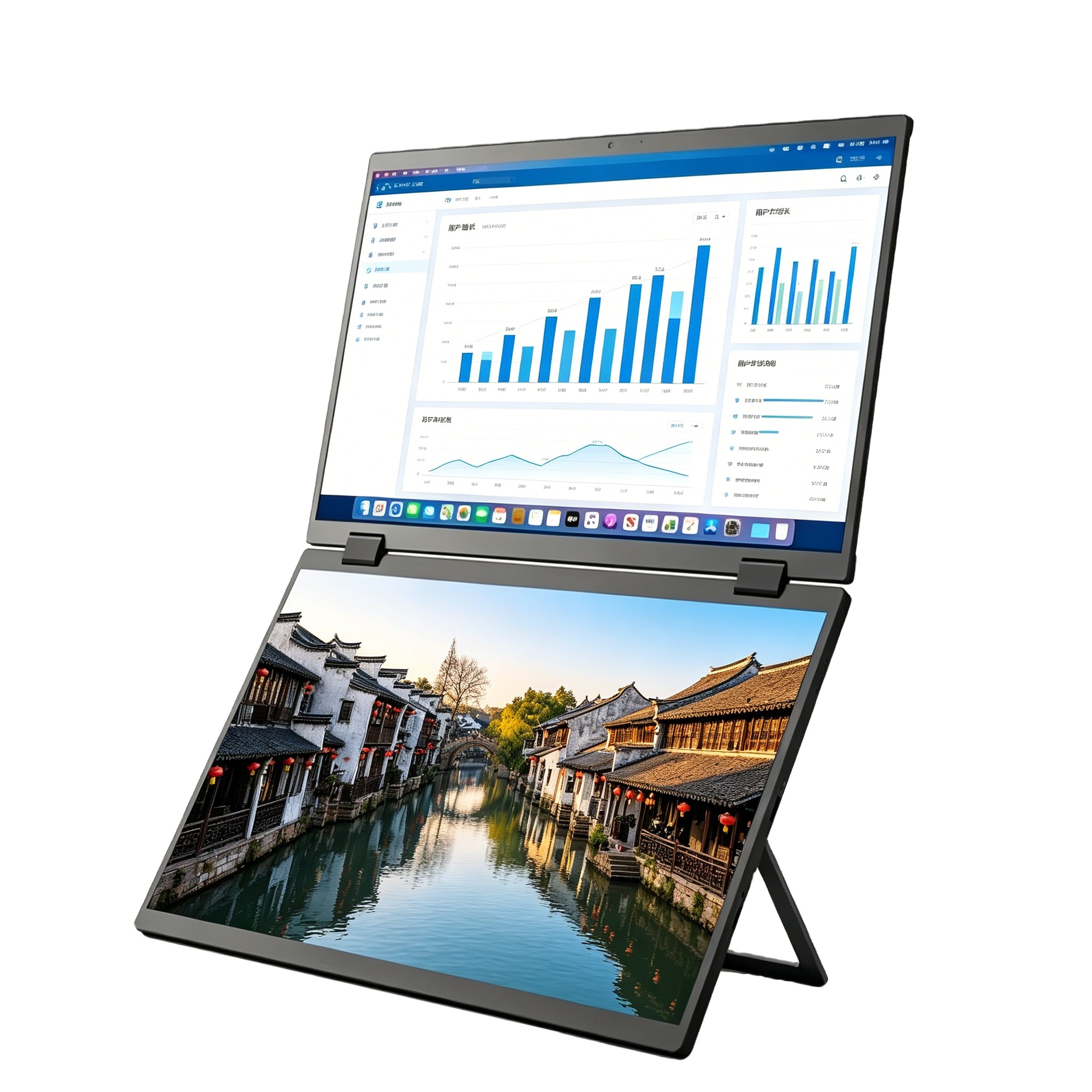 New Arrival Ultra Thin Folding Dual Screen 15.6 Inch IPS LED Type C Expansion Full HD 60Hz External Display