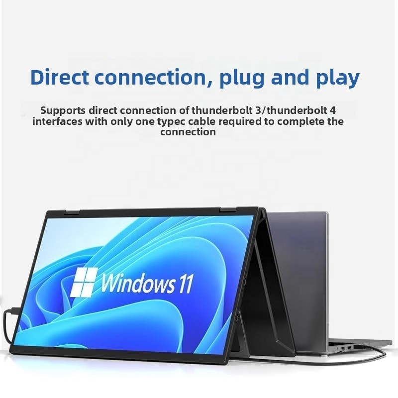 Source Factory Wholesale 15.6 Inch Folding Dual Screen Portable Monitor ultra Thin IPS LCD LED Full HD 60Hz Gaming USB