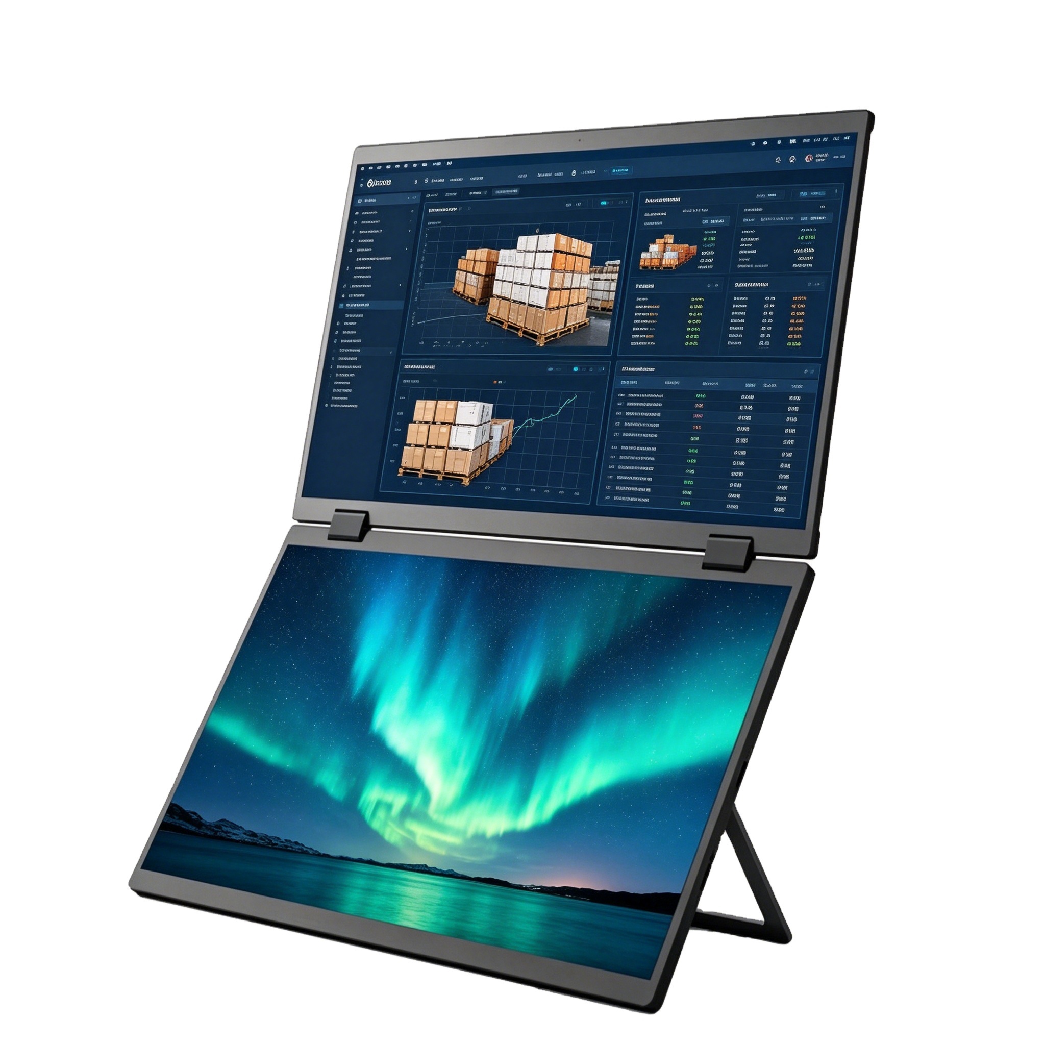 New Portable Ultra Thin Folding Dual Screen 15.6 Inch IPS LCD LED Laptop Extension Type C 1920x1080 60Hz High Cost Performance