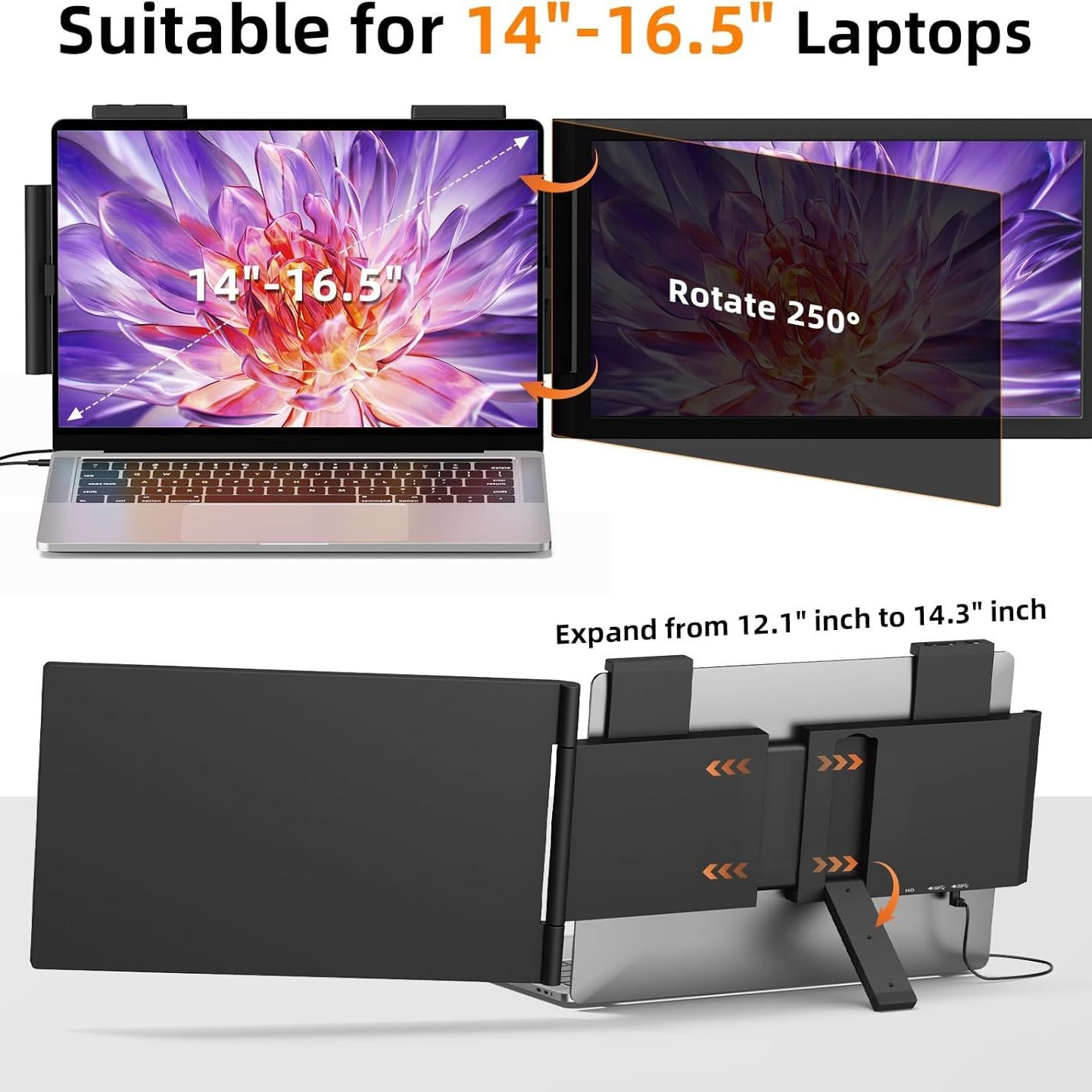 14 Right Screen Portable Display Expansion Screen Laptop Display Sub Screen 16:9 LED Backlit One Line Communication
