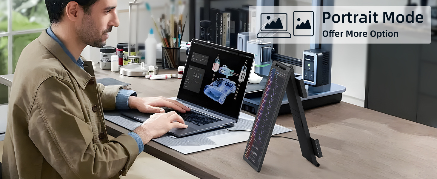 Portable 14 Inch IPS C External Extended Display Full HD 1920x1080 Resolution 60Hz Refresh Rate for Laptop Home Work Study Use