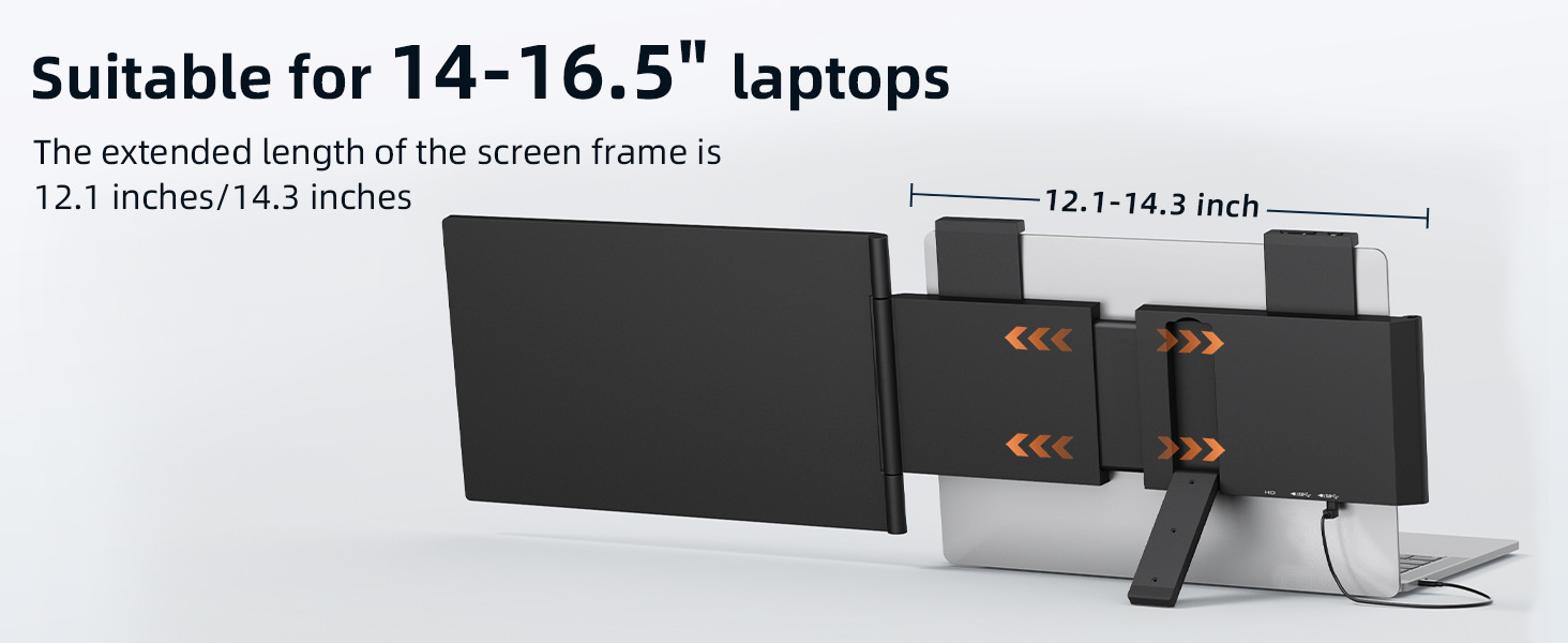 Laptop Extended Screen 14 Inch Portable External Display for Laptop Home Office Design Editing Work