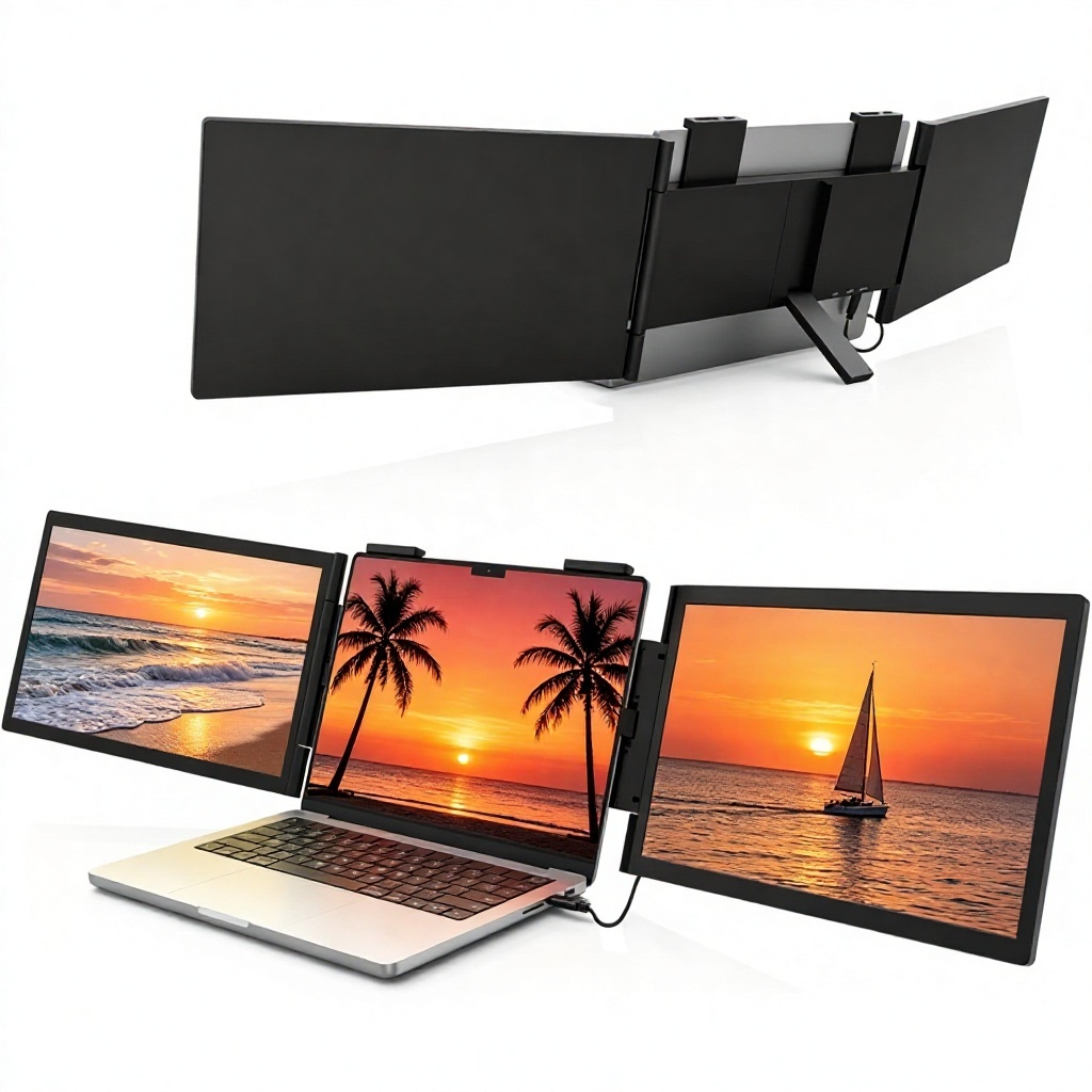 High Cost Performance Source Factory 14Inch Folding Dual Screen Laptop Expansion Portable Monitor