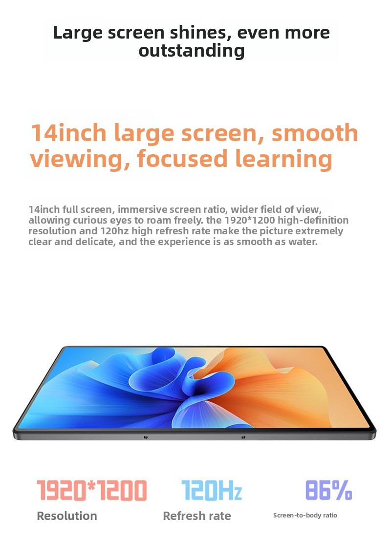 Portable 14 Inch Android Tablet Octa-Core MTK 1.8GHz 6GB RAM 4G GSM WiFi 1920x1200 Capacitive Screen New Business Travel