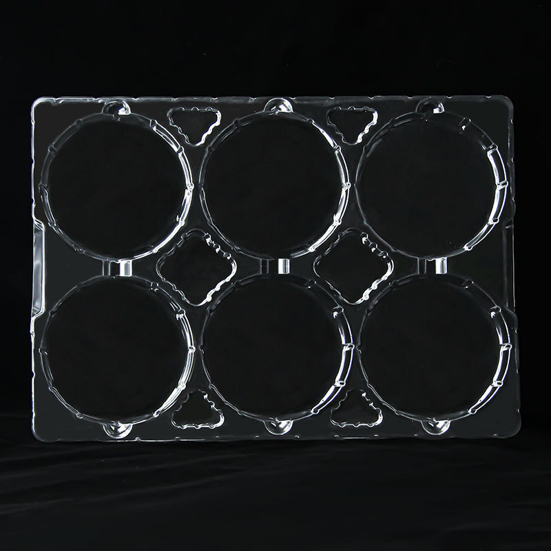 6-cell Rectangular Transparent PET Anti-static Tray Automotive Parts Blister Packaging
