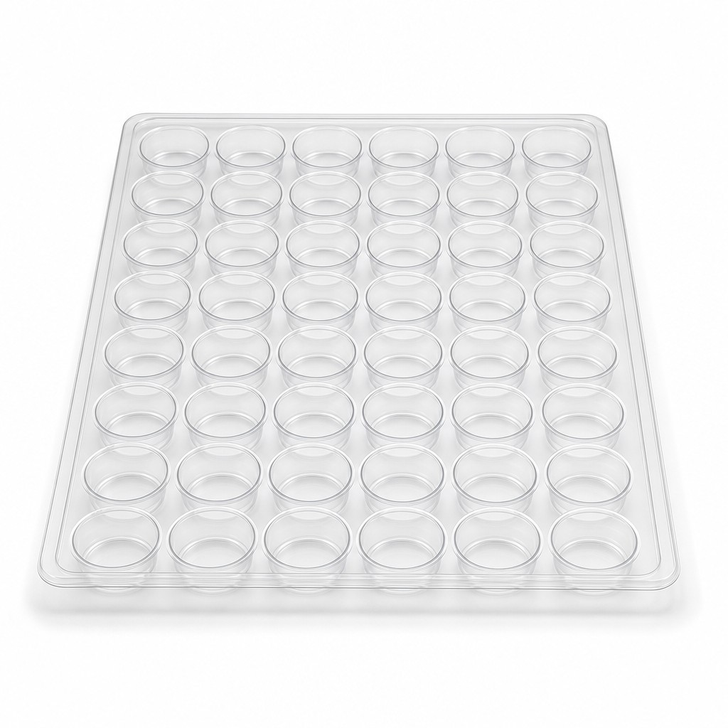 Custom Clear PET Blister Tray 6x8 Cell Matrix Packaging Recyclable Eco Friendly Design for Consumer